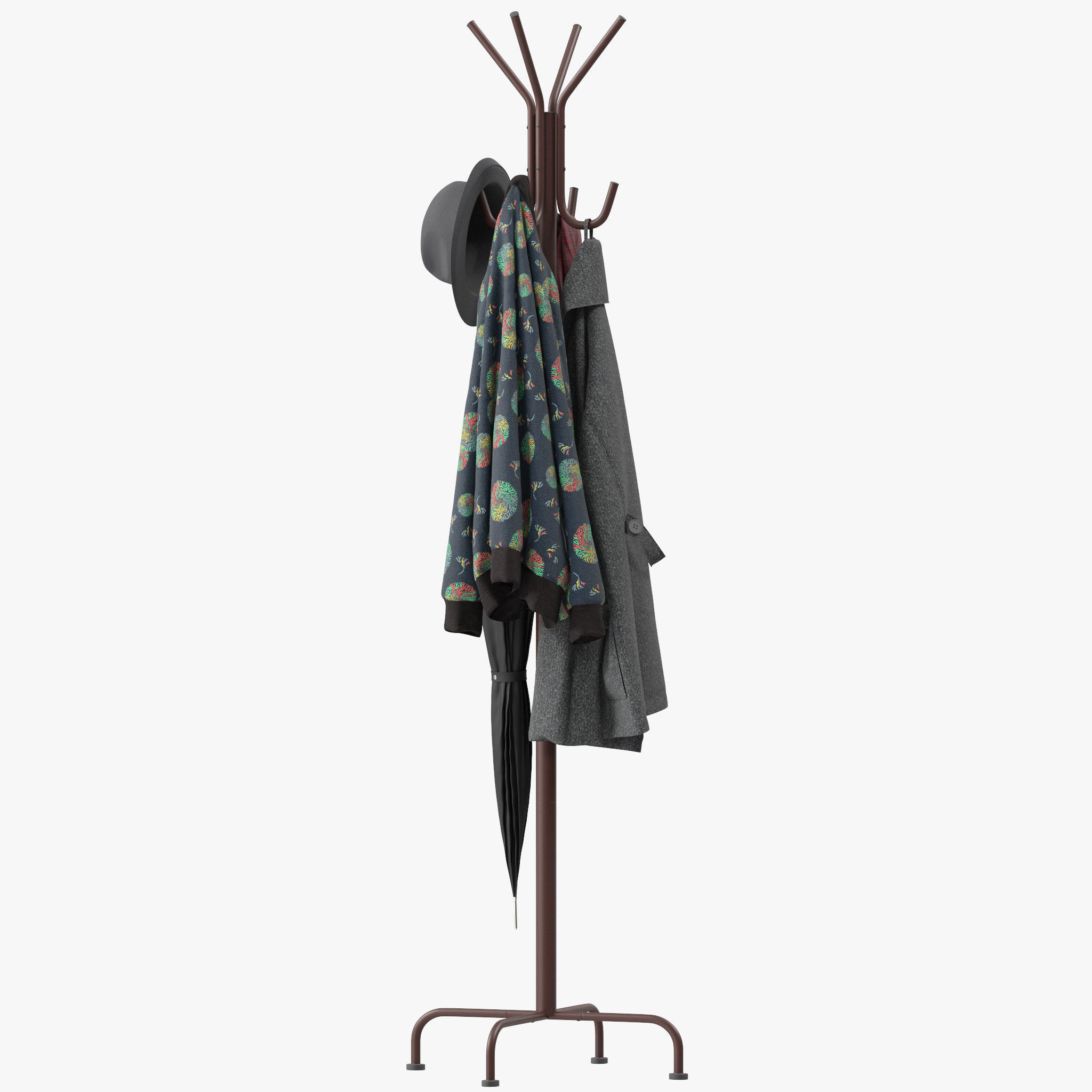 Simple Houseware Standing Coat and Hat Hanger 3D model_4