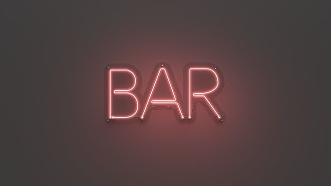 Bar - Neon Sign 3D model