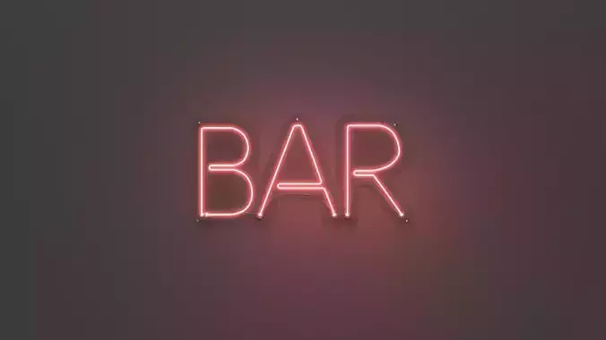 Bar - Neon Sign 3D model