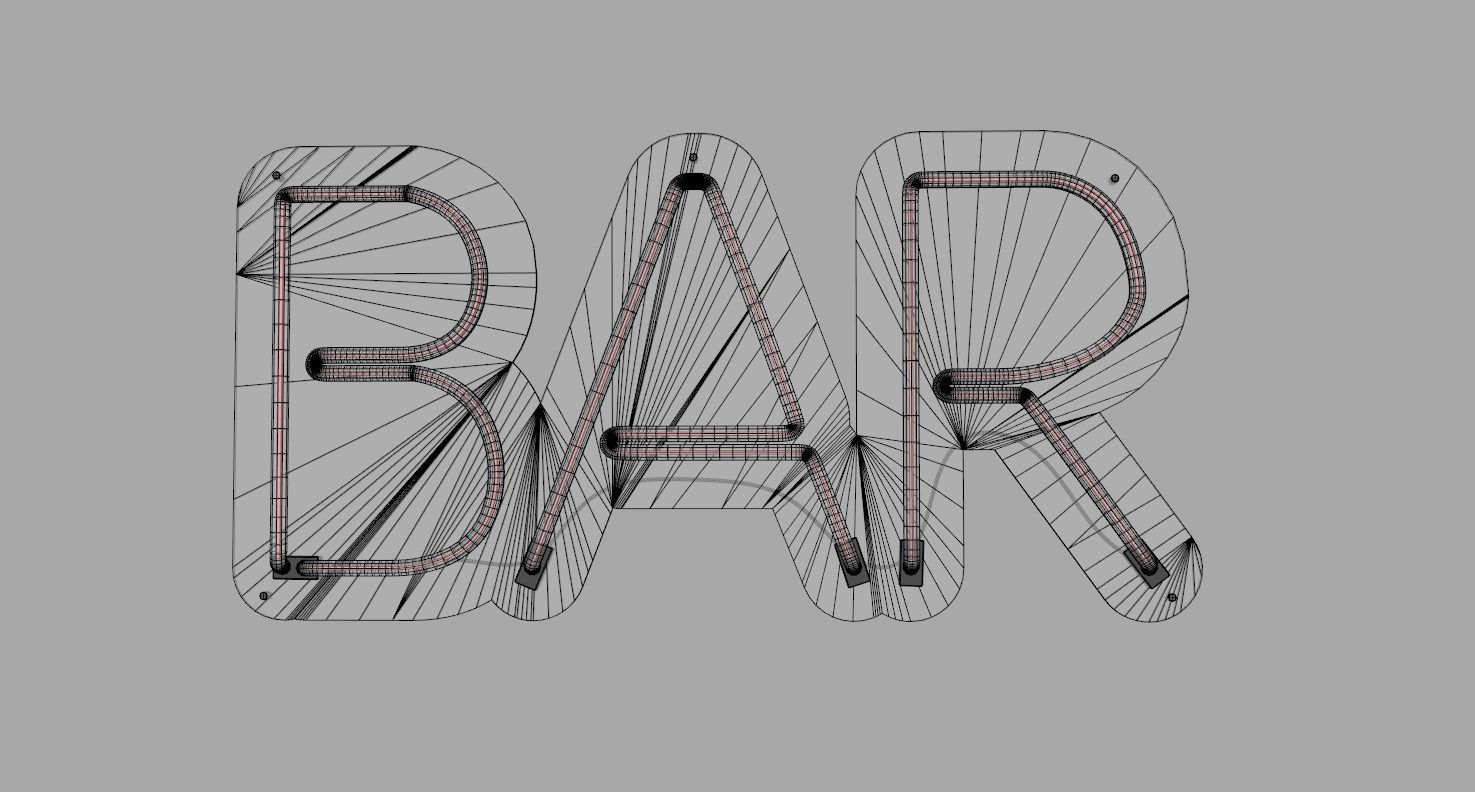 Bar - Neon Sign 3D model_6
