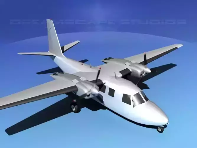 Aero Commander 560 Bare Metal 3D model