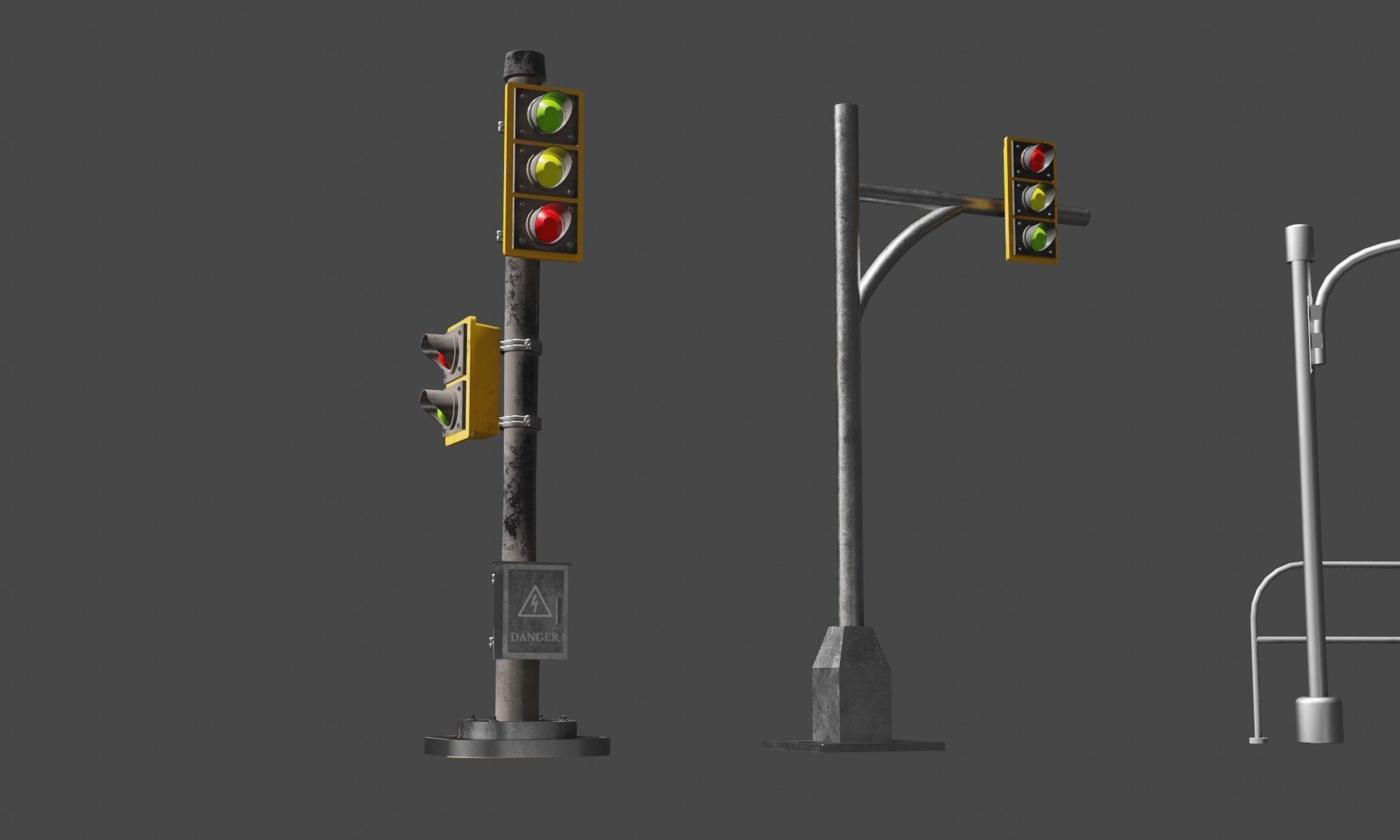 City modular buildings and props Low-poly 3D model_16