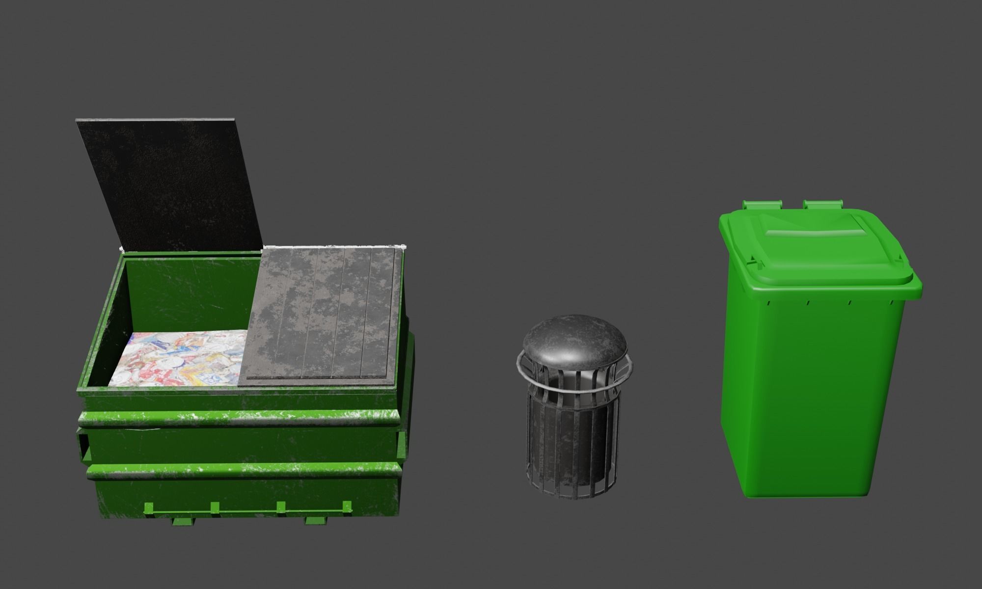 City modular buildings and props Low-poly 3D model_14