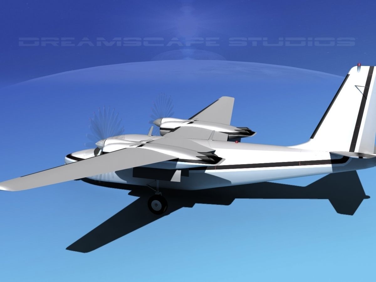 Rockwell Aero Commander 560 V04 3D model_7