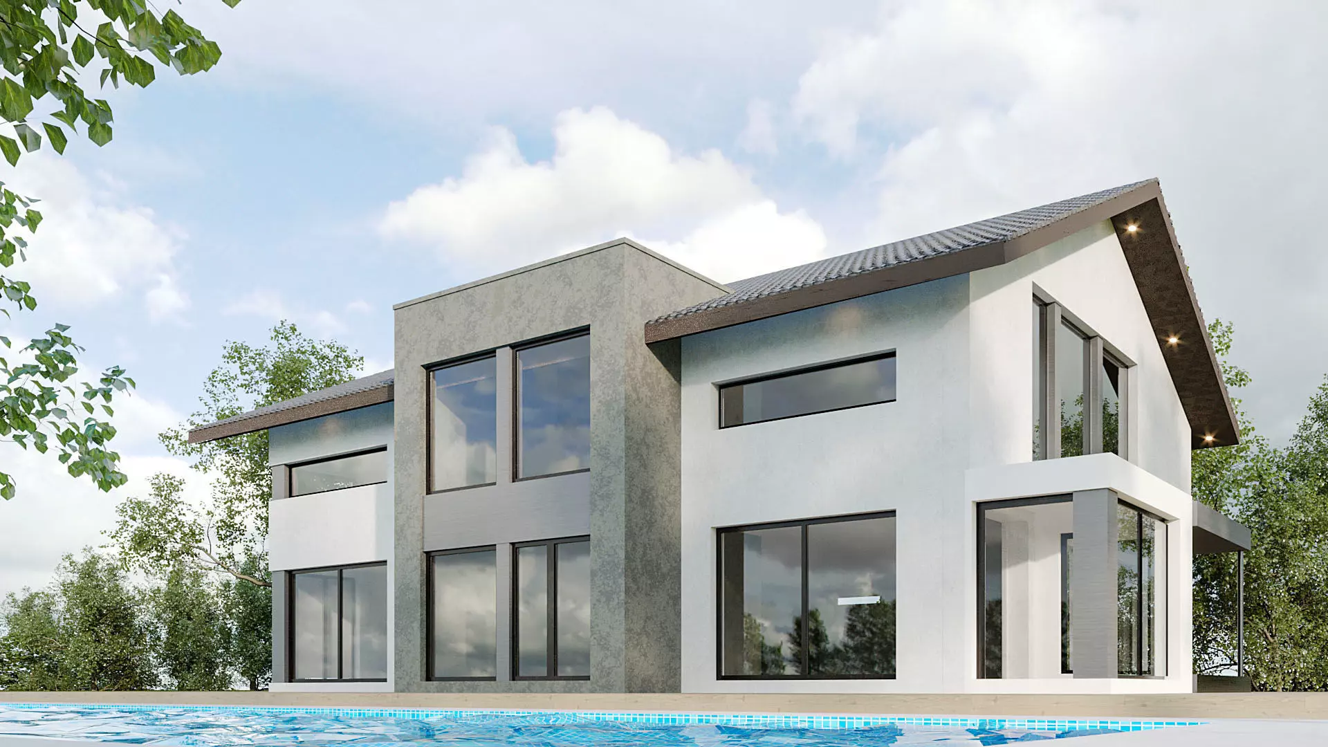 modren house 04 Low-poly 3D model_0