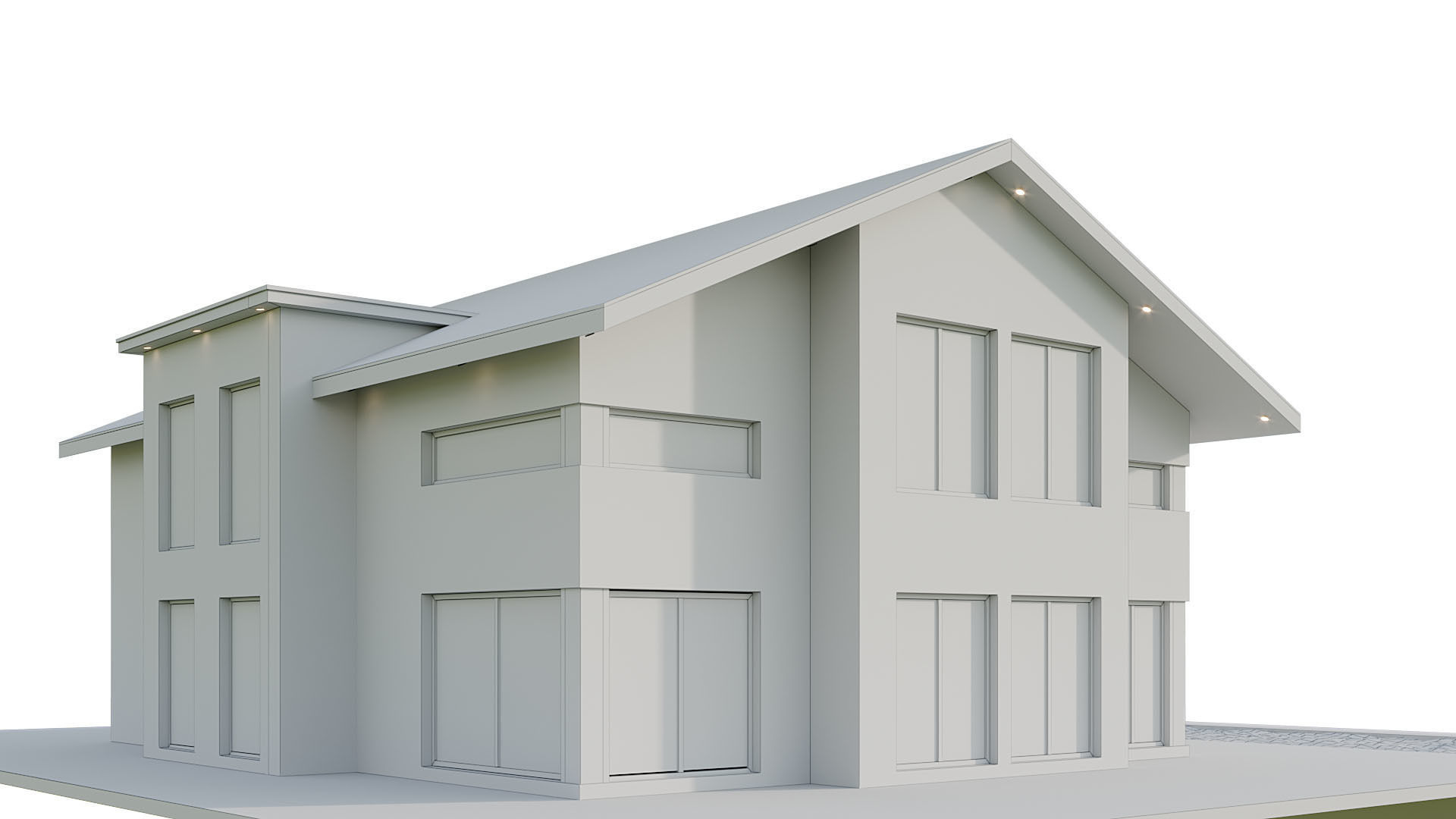 modren house 04 Low-poly 3D model_3