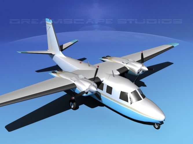 Rockwell Aero Commander 560 V06 3D model