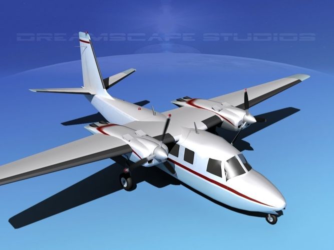 Rockwell Aero Commander 560 V07 3D model