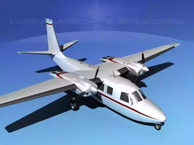 Rockwell Aero Commander 560 V07 3D model
