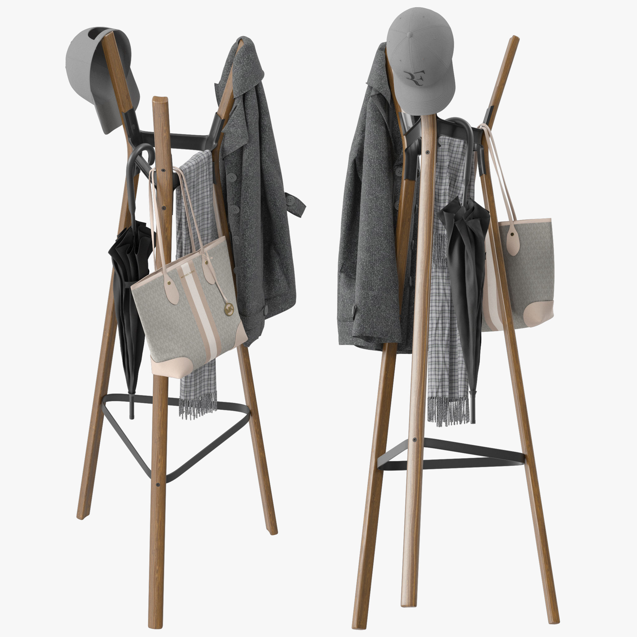 Steelwood Coat Stand 3D model_3