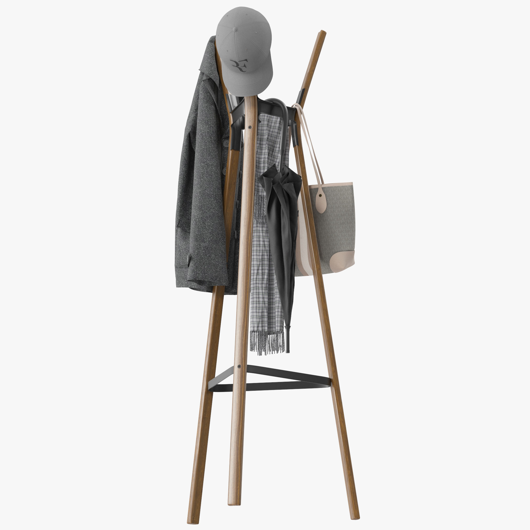 Steelwood Coat Stand 3D model_11