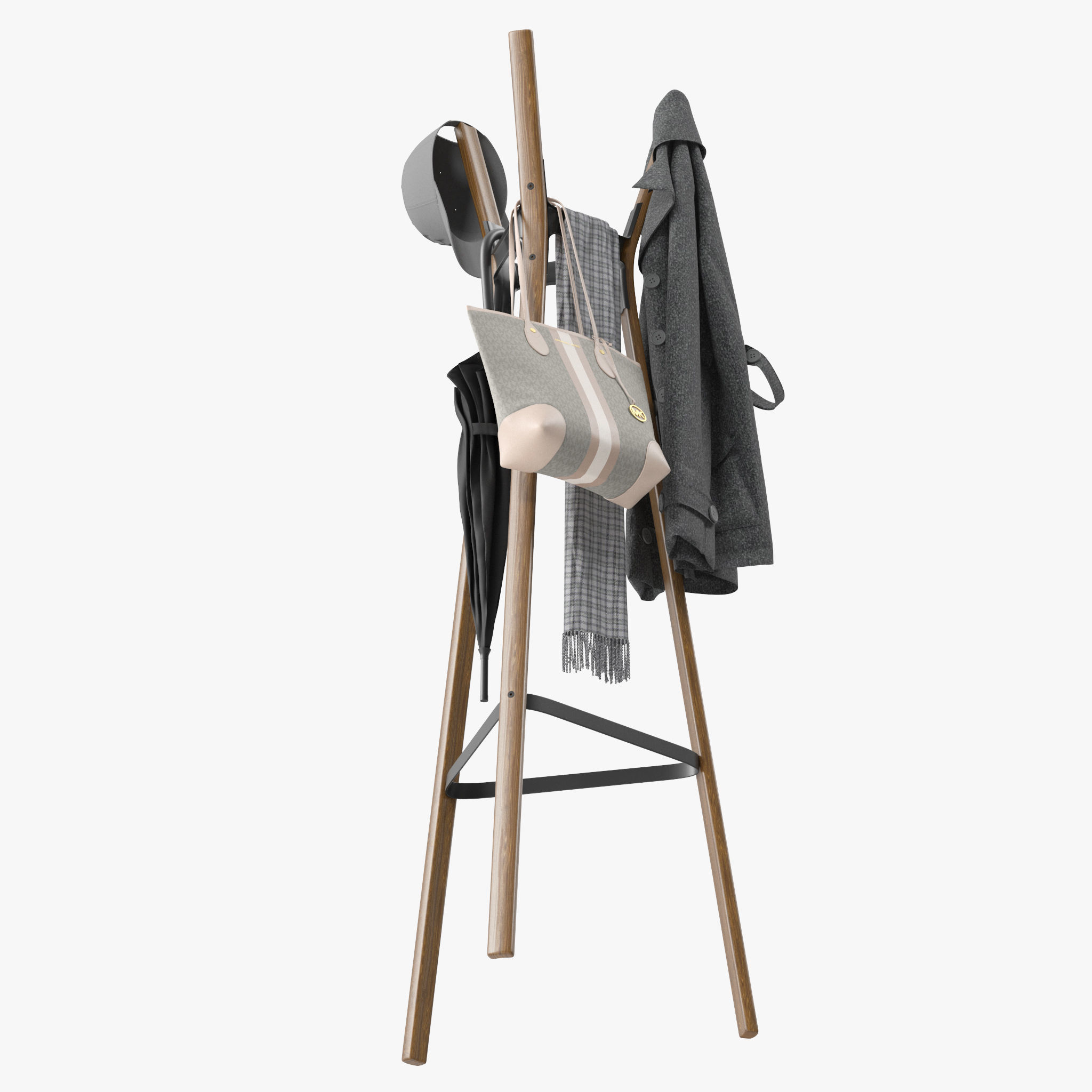 Steelwood Coat Stand 3D model_13