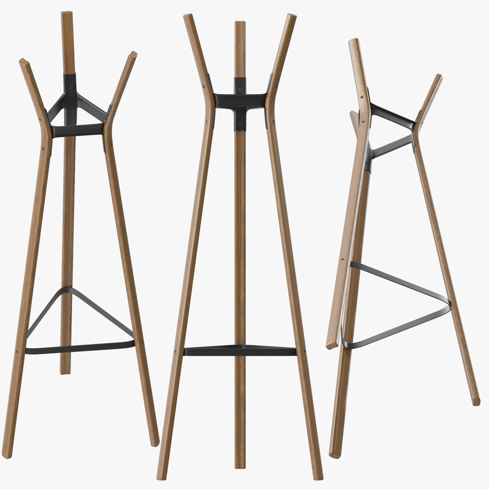 Steelwood Coat Stand 3D model_2