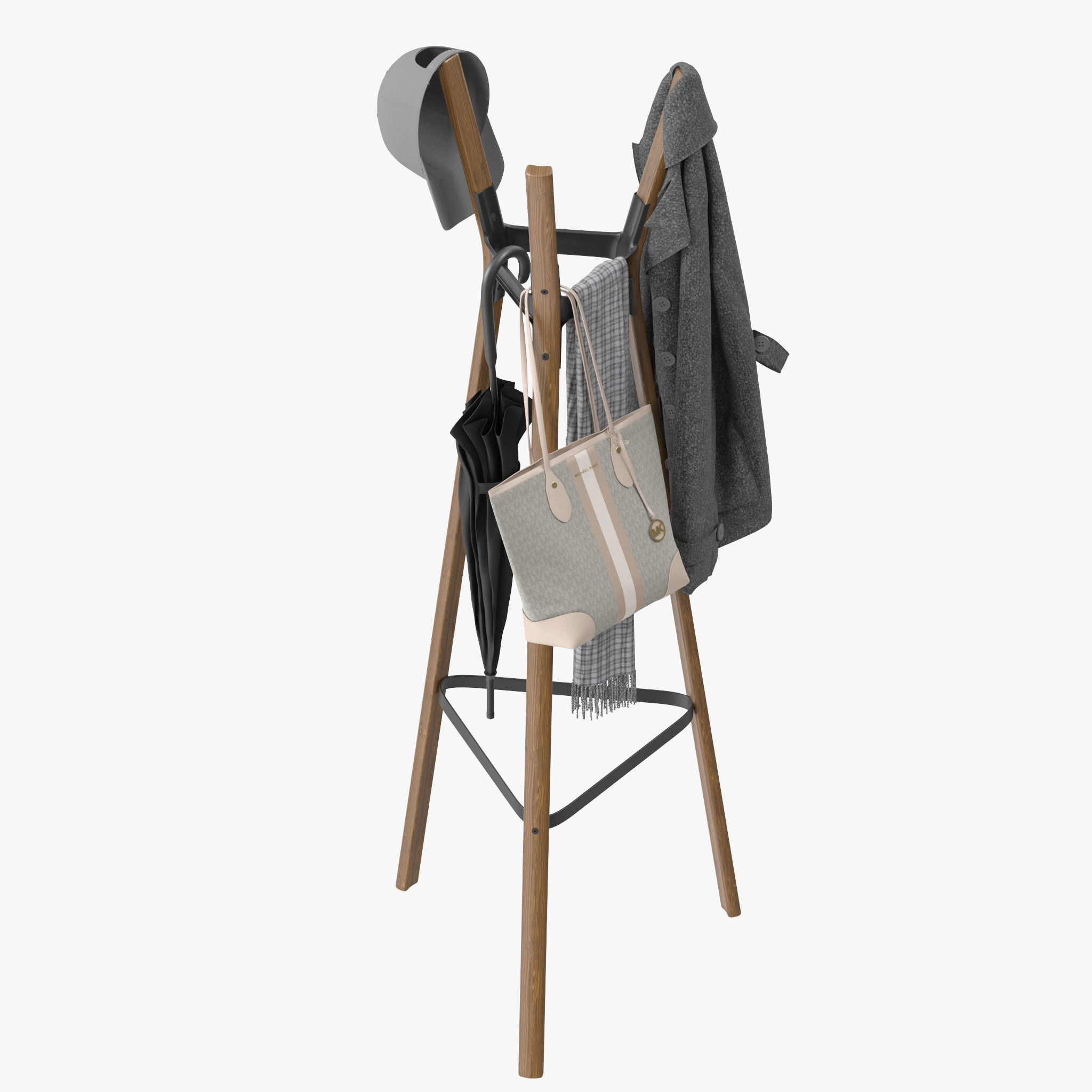 Steelwood Coat Stand 3D model_10