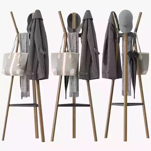 Steelwood Coat Stand 3D model Steelwood Coat Stand 3D model