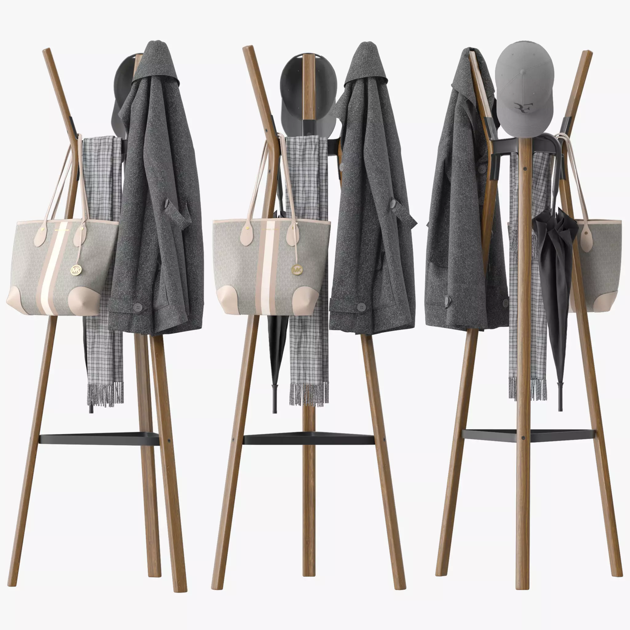 Steelwood Coat Stand 3D model_0