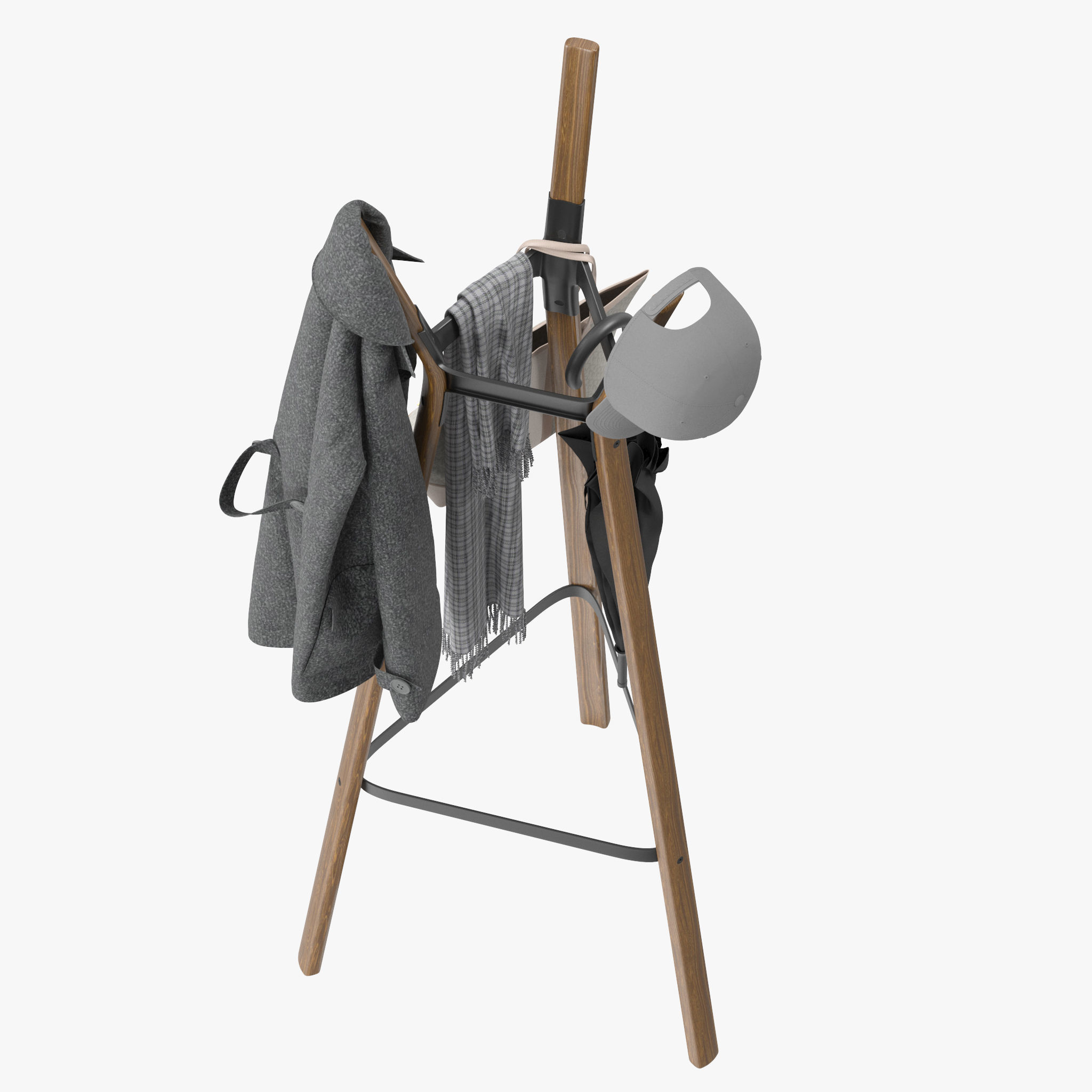 Steelwood Coat Stand 3D model_12