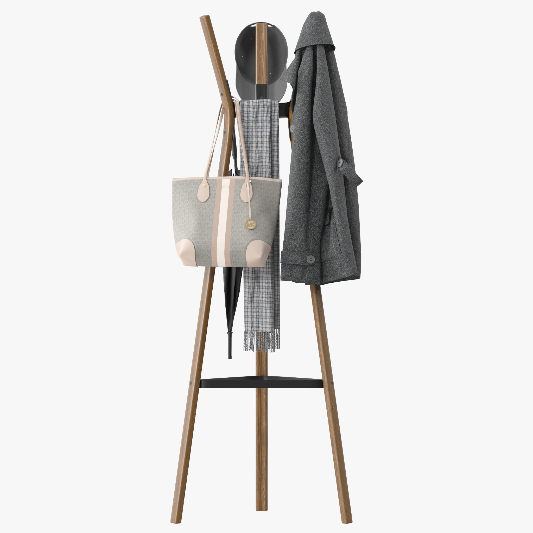 Steelwood Coat Stand 3D model_5