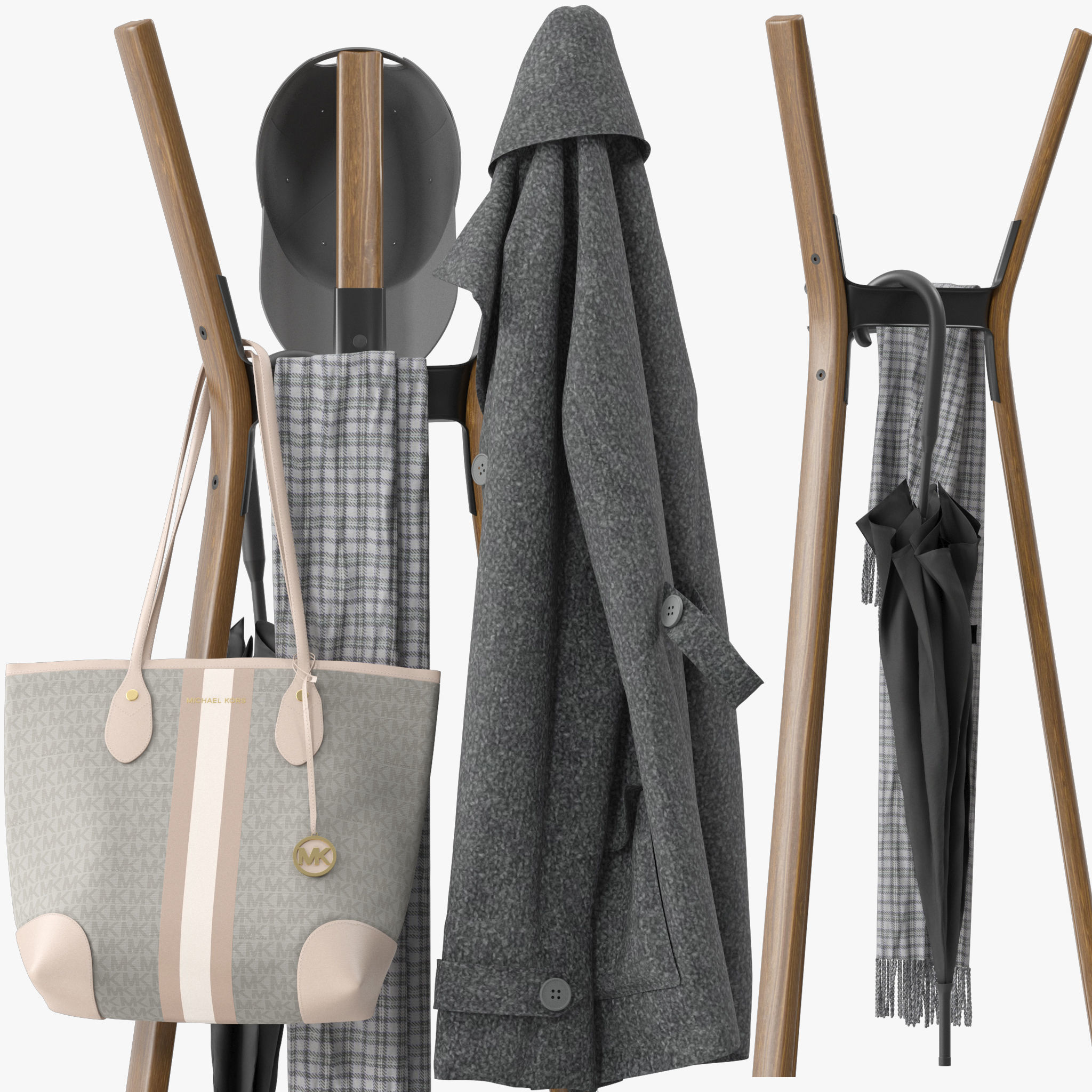 Steelwood Coat Stand 3D model_1