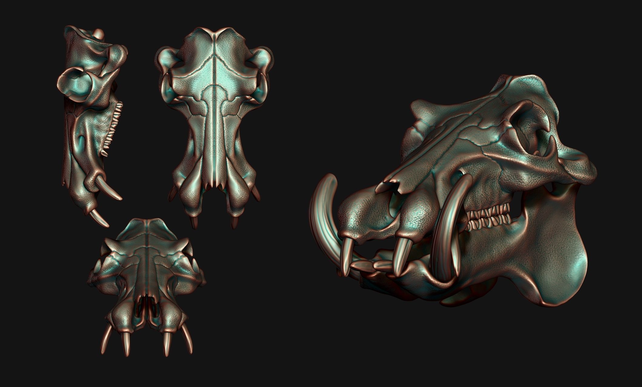 Hippopotamus Skull - CNC and 3D print model_11