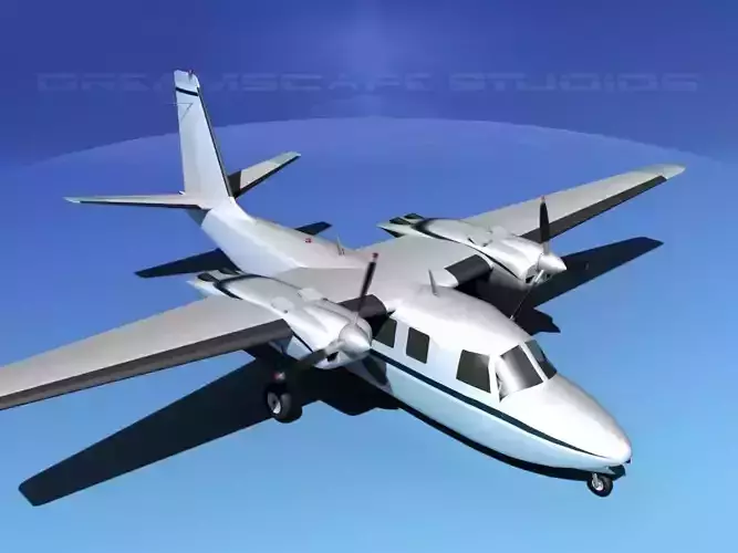 Rockwell Aero Commander 560 V08 3D model