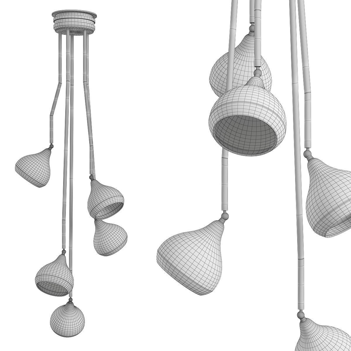 Hanna Big chandelier Low-poly 3D model_1