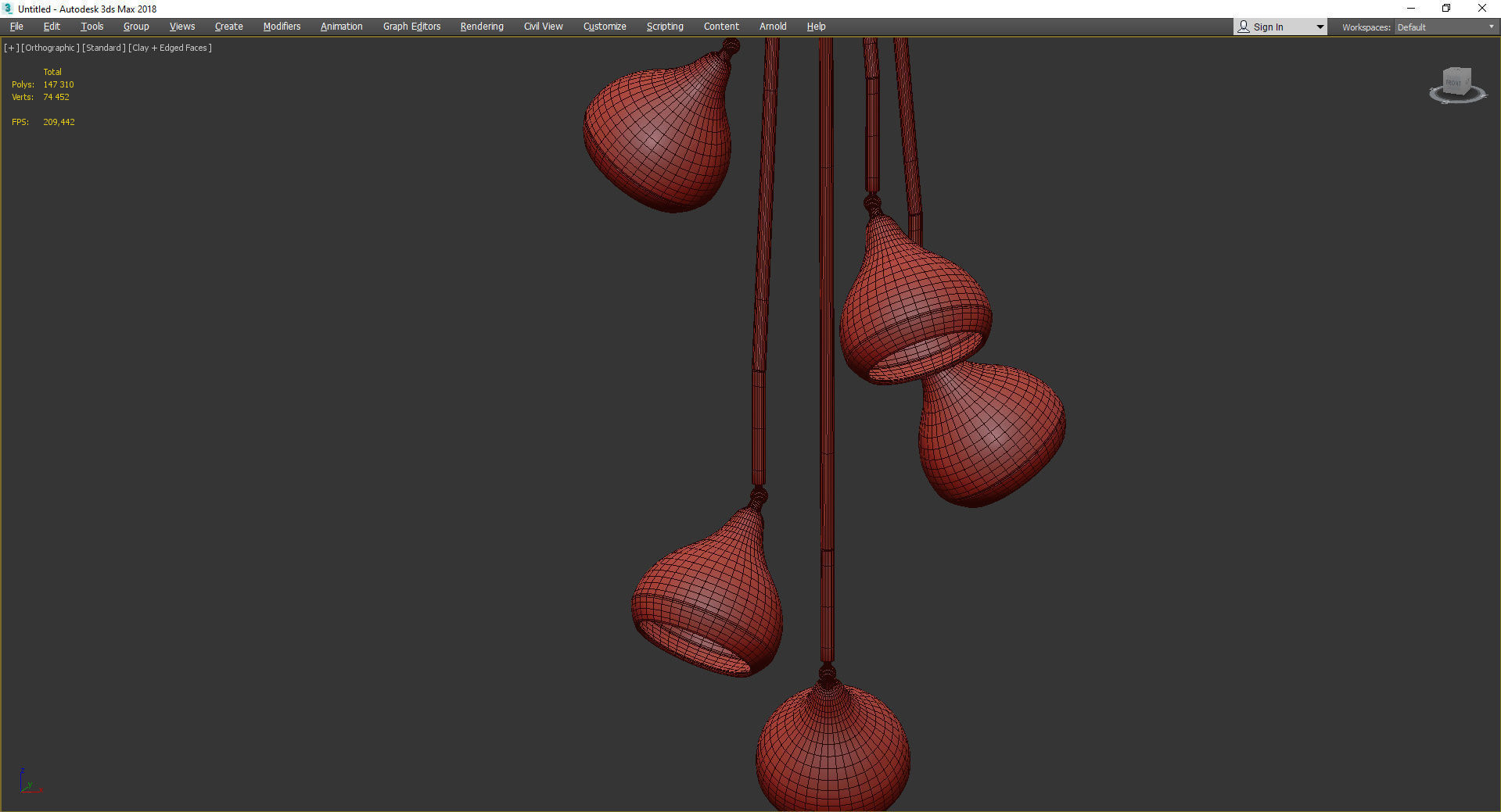 Hanna Big chandelier Low-poly 3D model_3