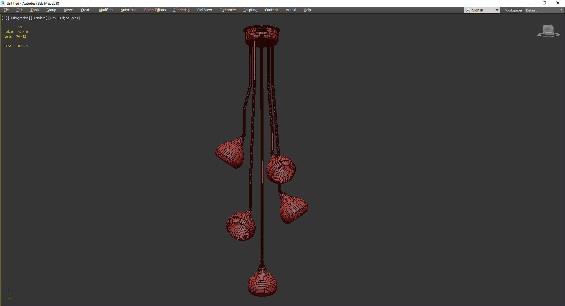 Hanna Big chandelier Low-poly 3D model_2