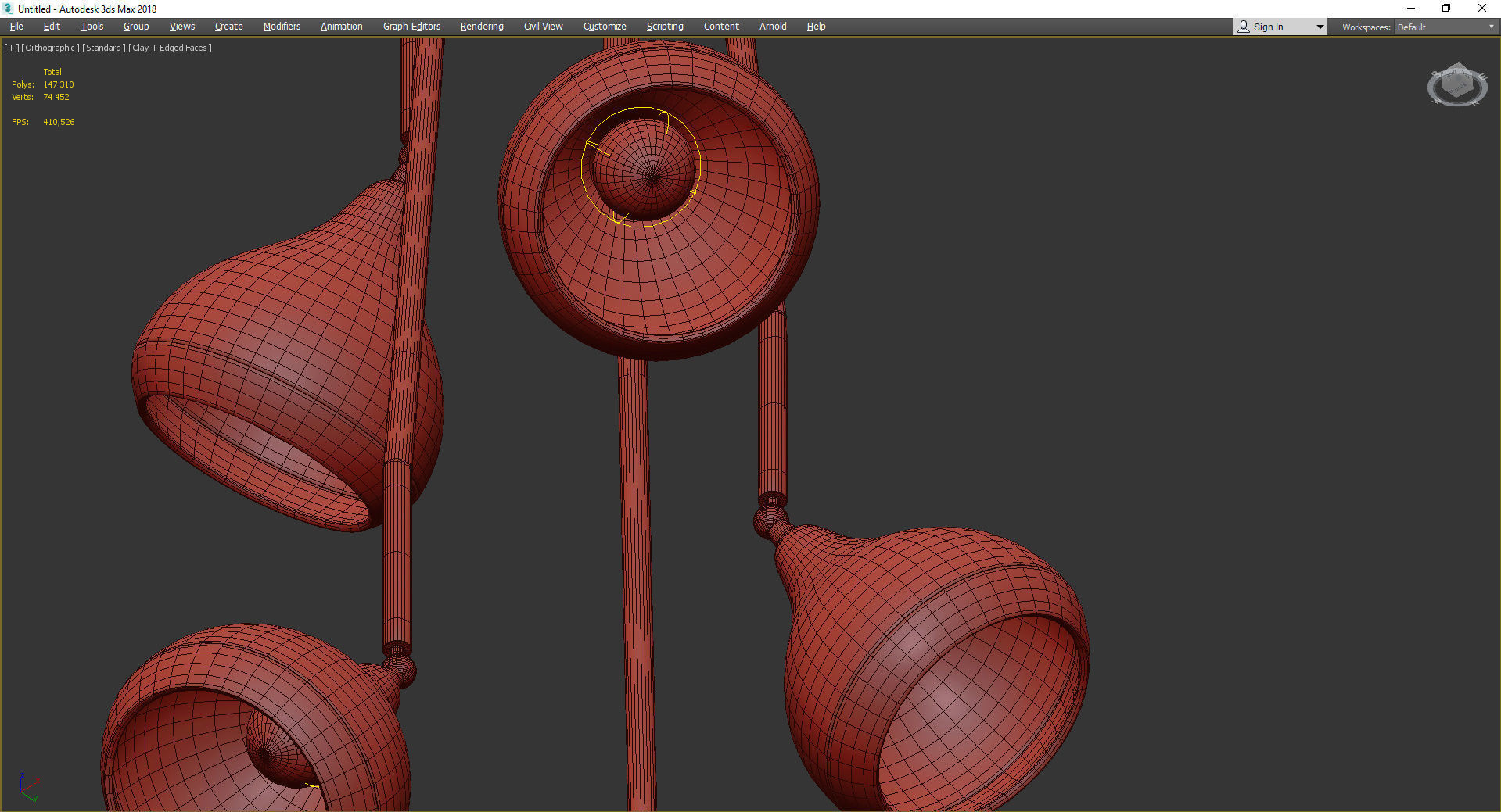 Hanna Big chandelier Low-poly 3D model_4