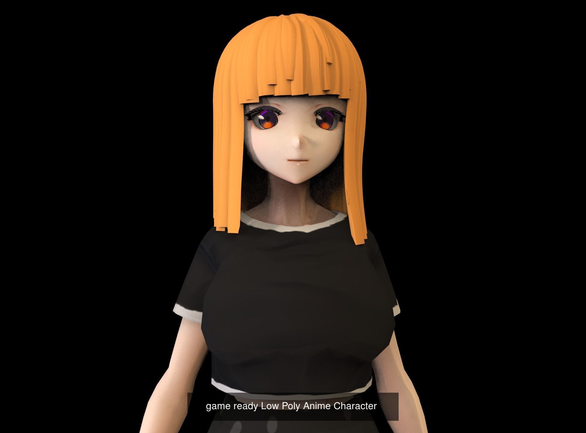 3 Anime Low Poly Characters TPack 7 3D Model Collection_2