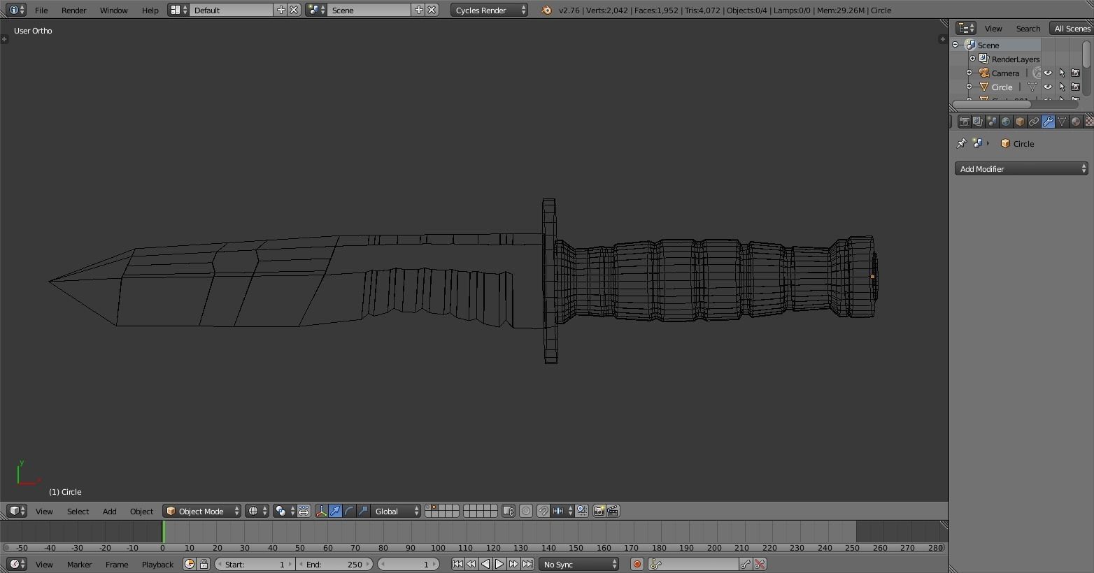 Military K-Bar Knife sword Low-poly 3D model_2