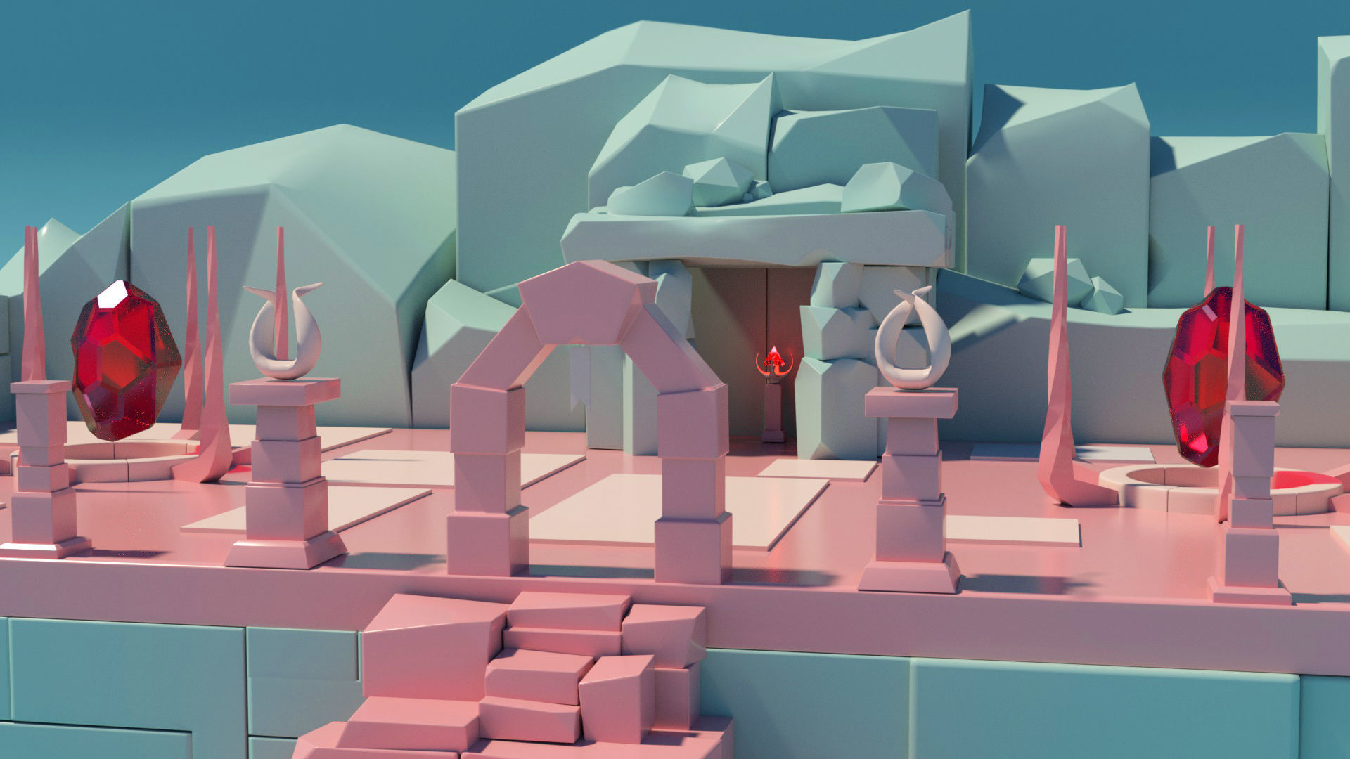 Island castle Free 3D model_1