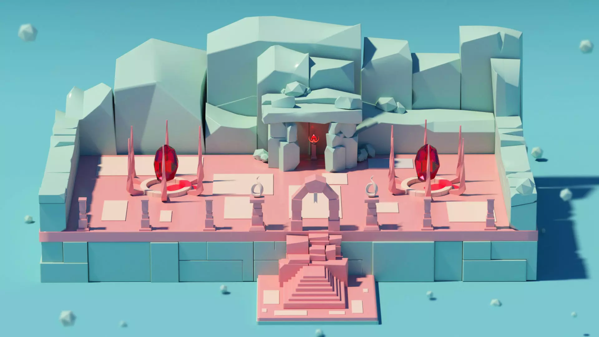 Island castle Free 3D model_0