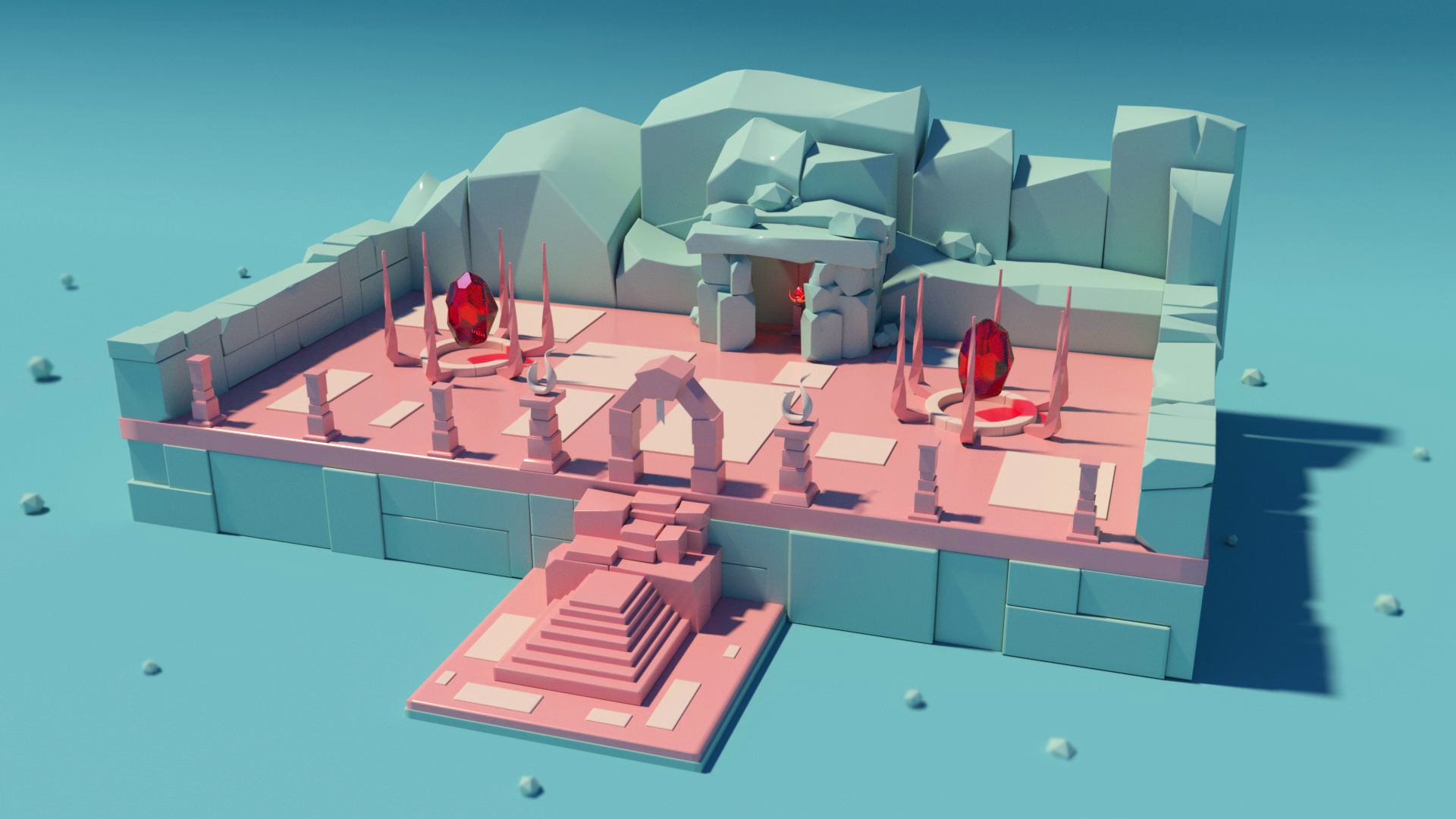 Island castle Free 3D model_5