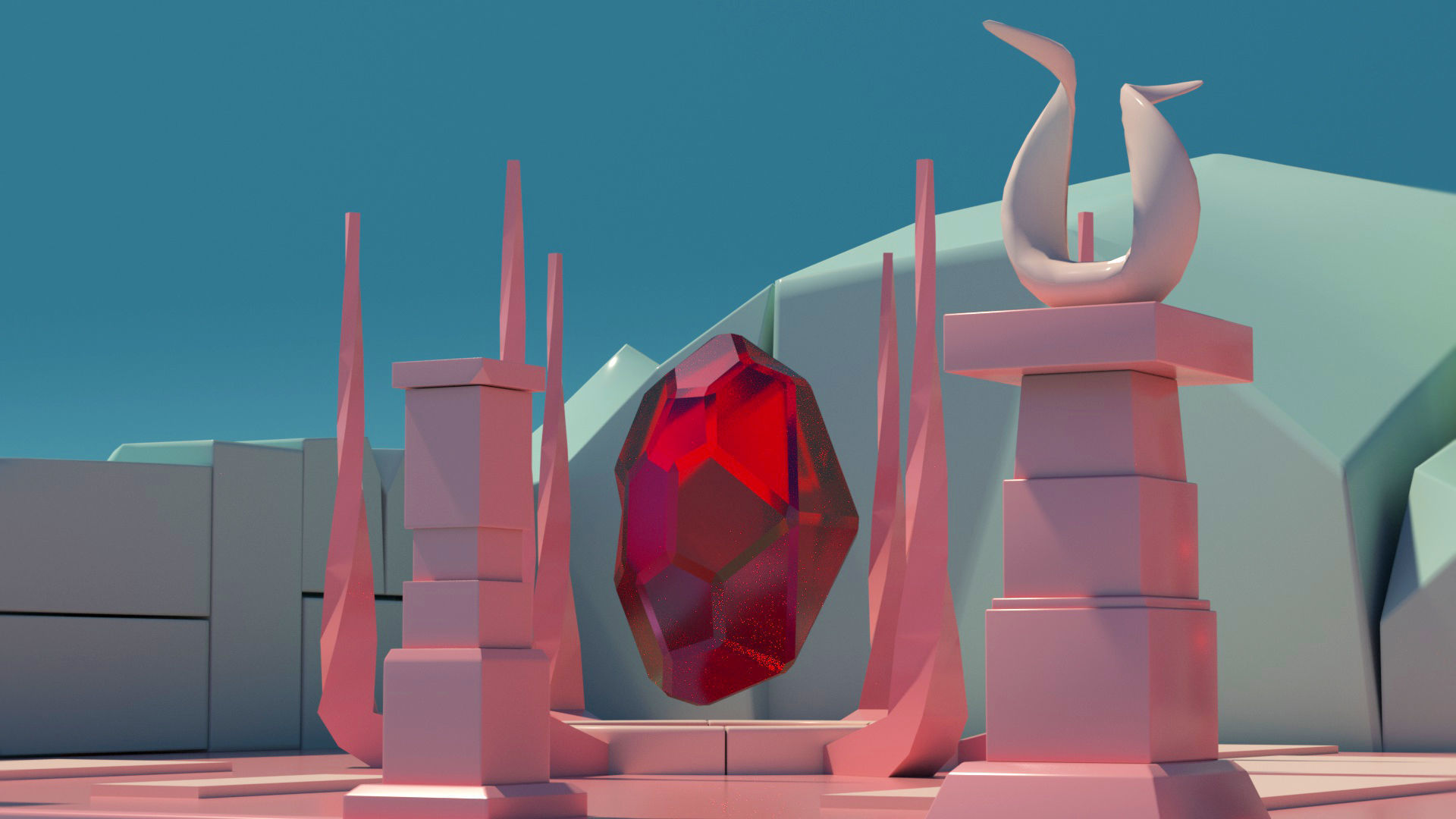 Island castle Free 3D model_7