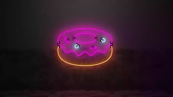 Neon 3D Model 8 - The Donut 3D model