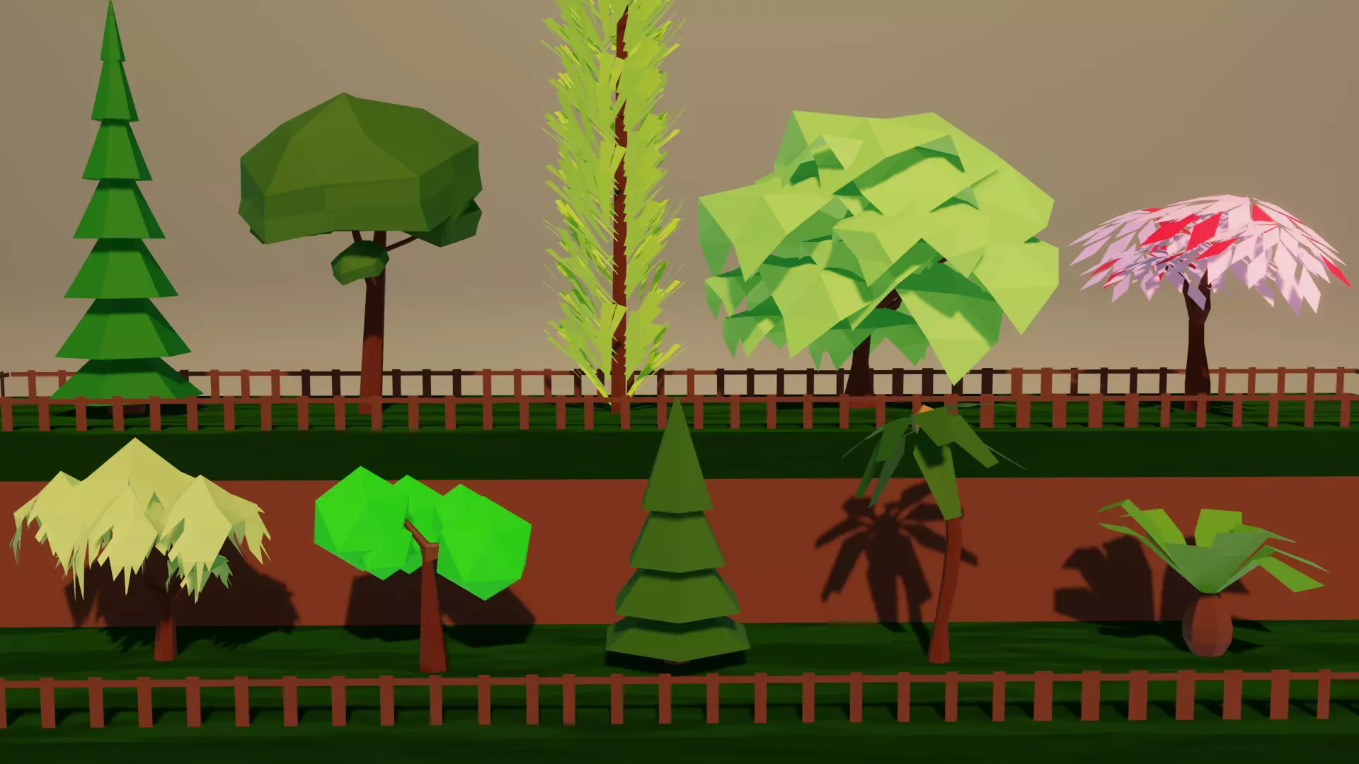 Low poly tree pack Free low-poly 3D model
