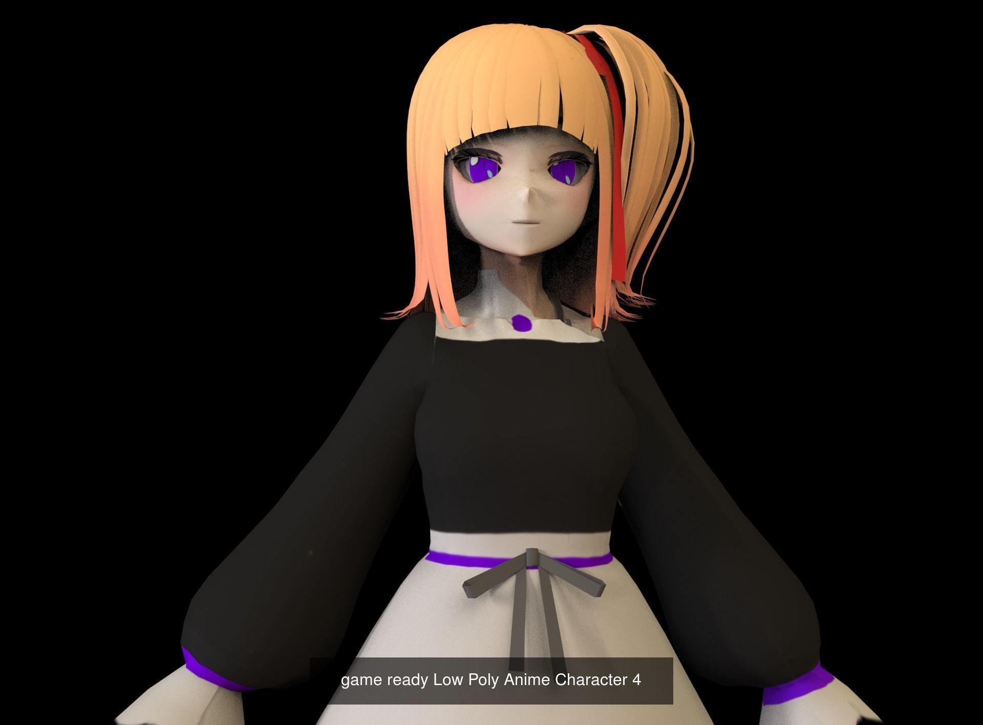 3 Anime Low Poly Characters TPack 8 3D Model Collection_3