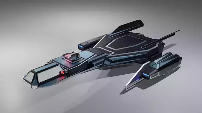 Starship futuristic spaceship 3D model