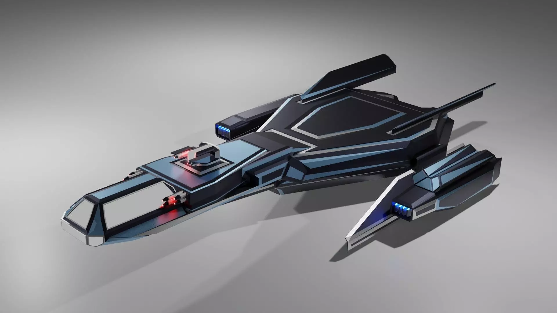 Starship futuristic spaceship 3D model