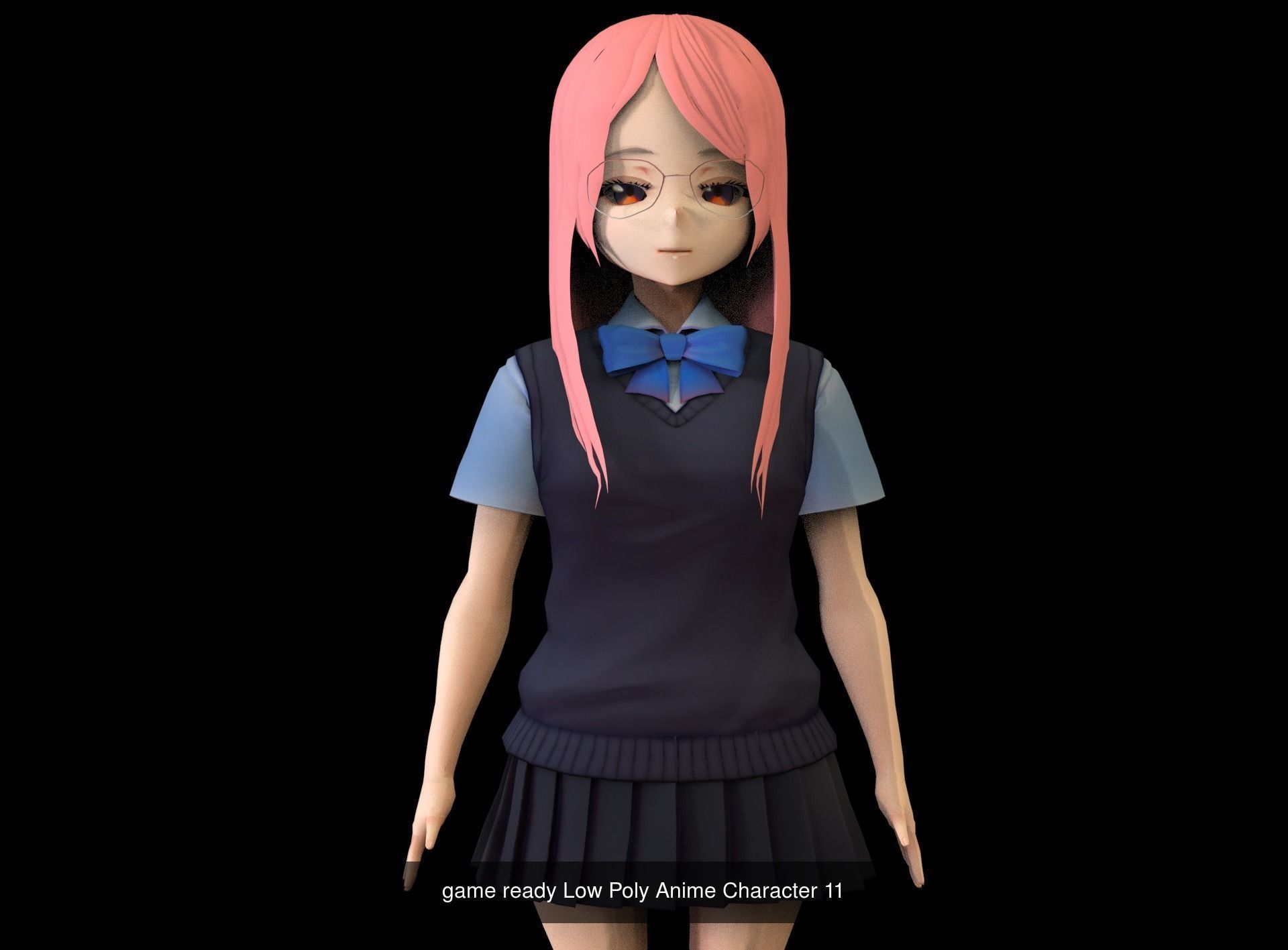 3 Anime Low Poly Characters TPack 10 3D Model Collection_4