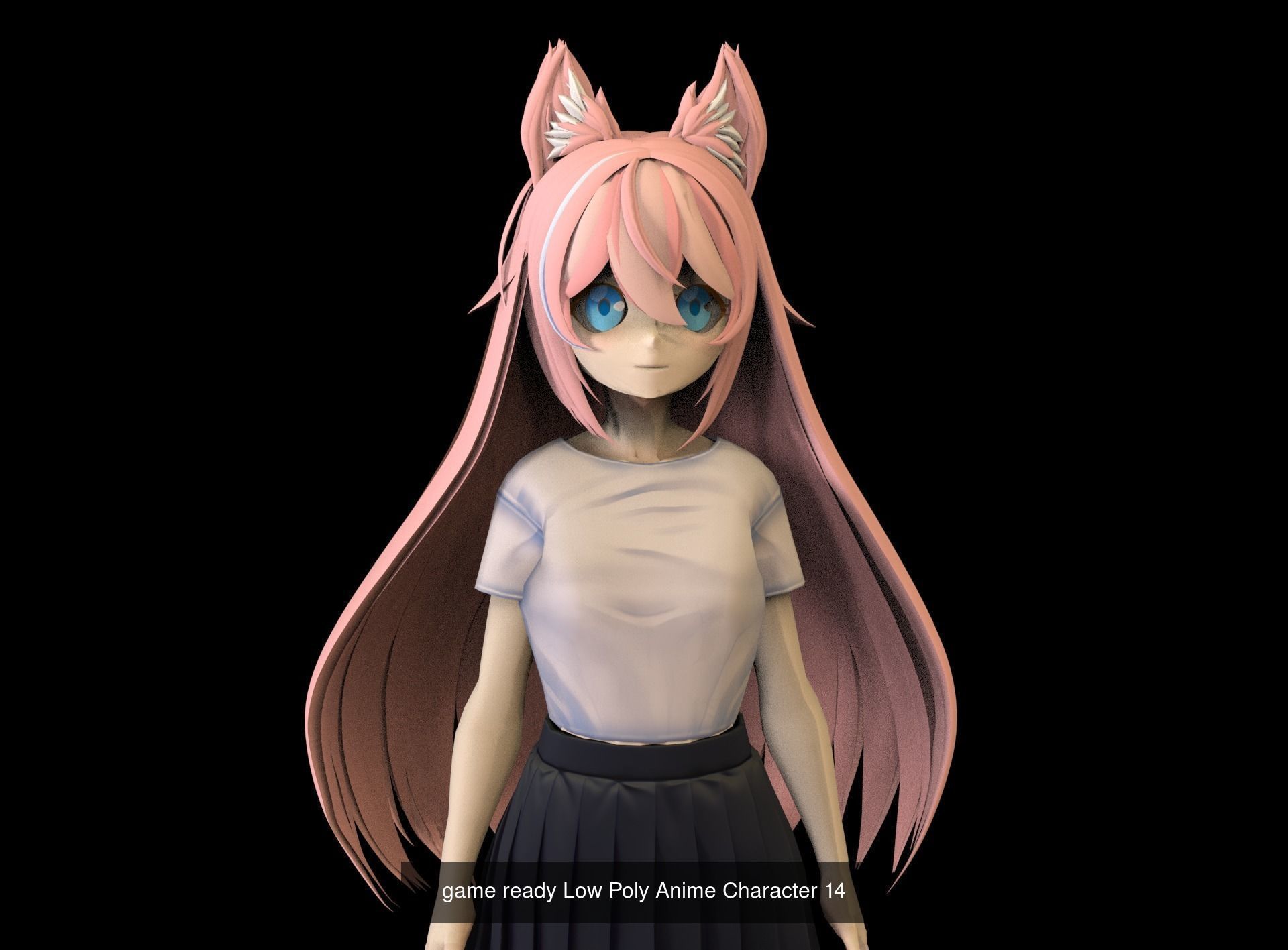3 Anime Low Poly Characters TPack 11 3D Model Collection_3
