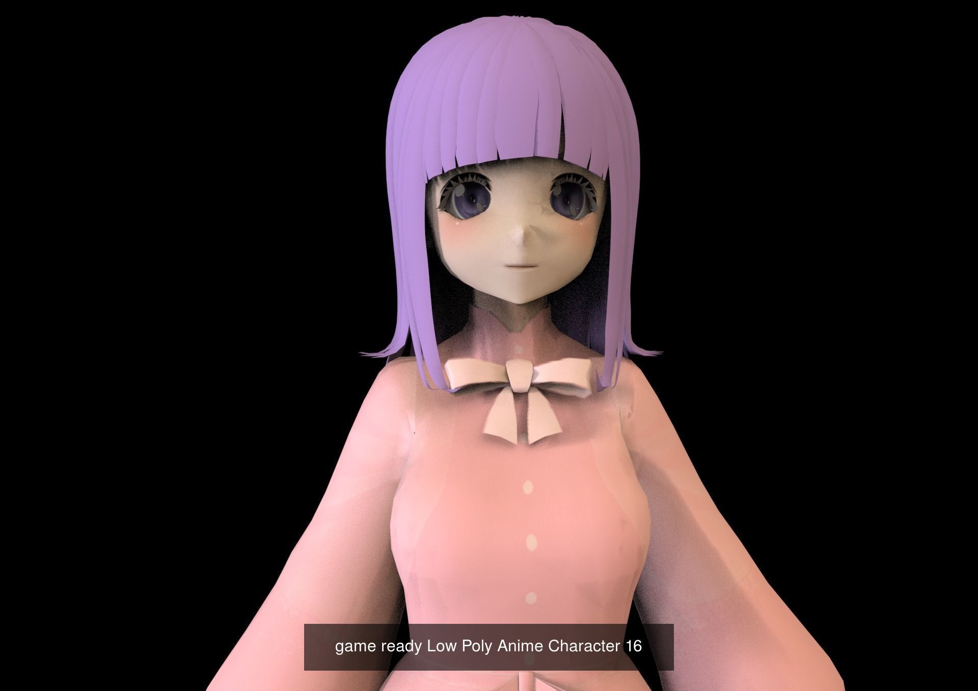 3 Anime Low Poly Characters TPack 12 3D Model Collection_4