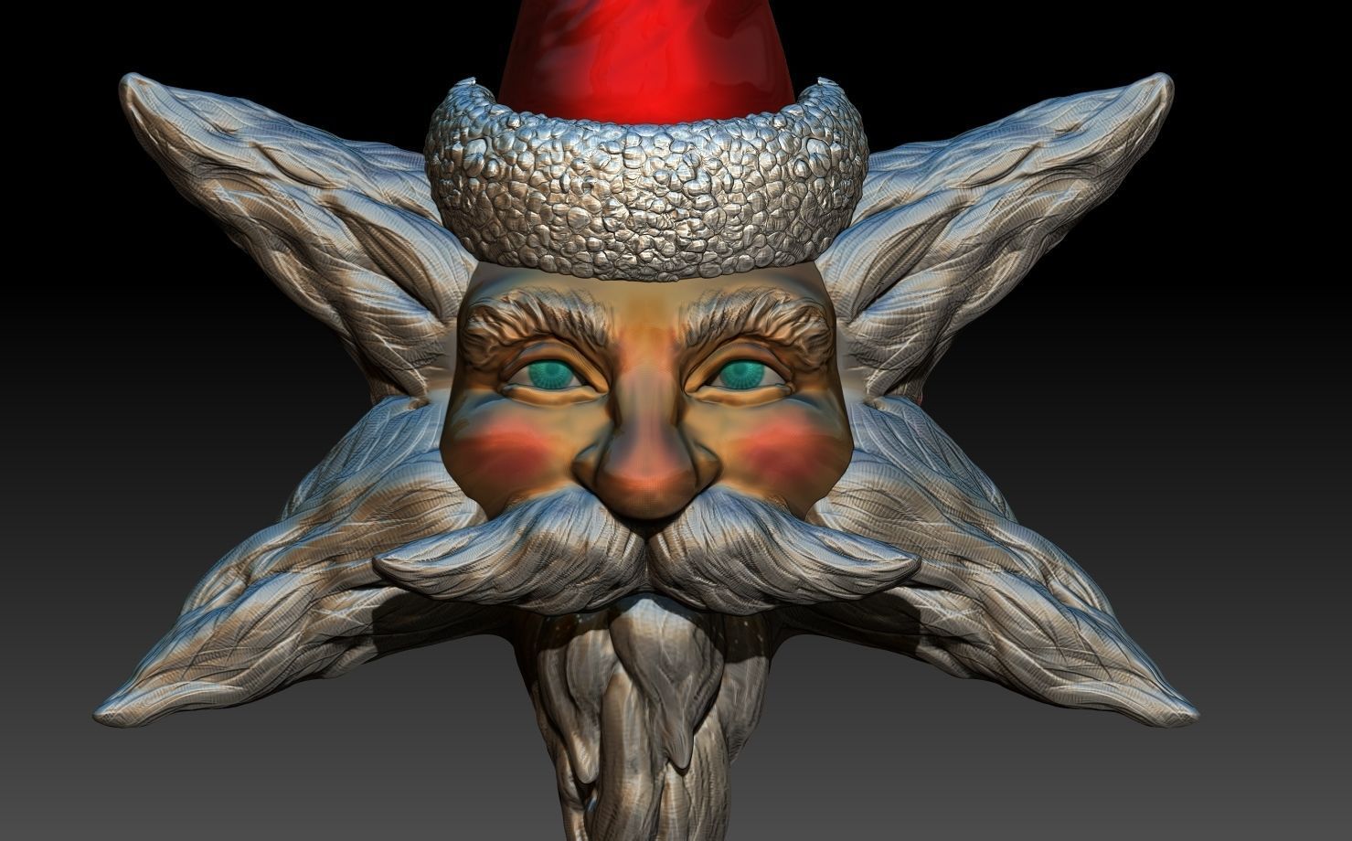 santa star  3D print model_7