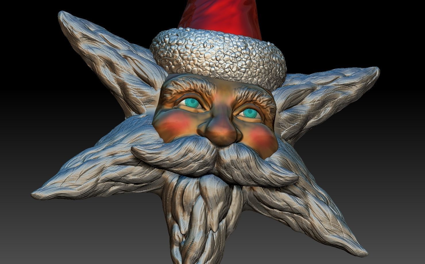 santa star  3D print model_9