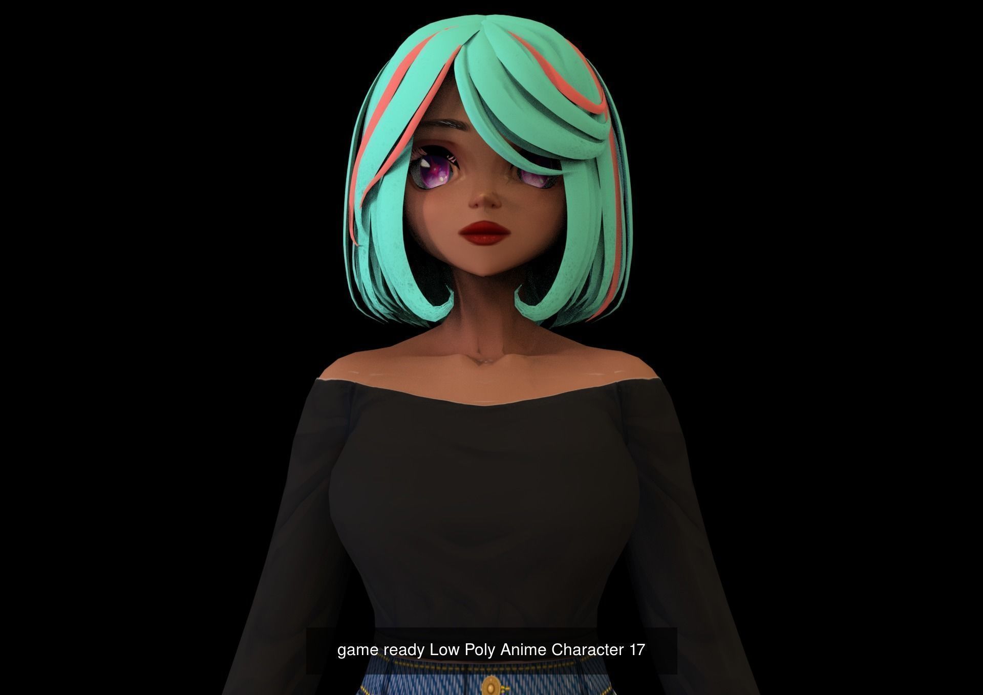 3 Anime Low Poly Characters TPack 13 3D Model Collection_2