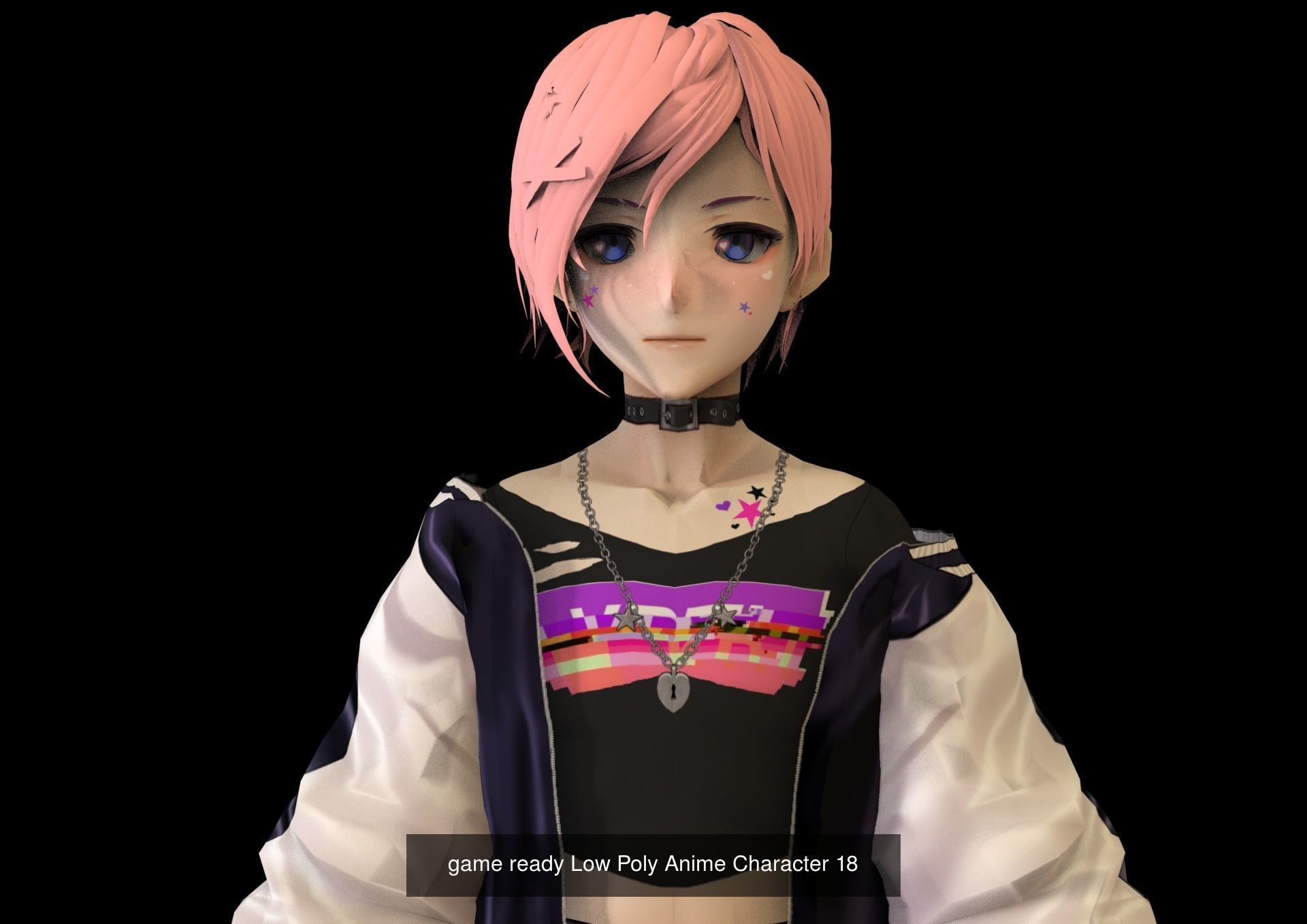 3 Anime Low Poly Characters TPack 14 3D Model Collection_2