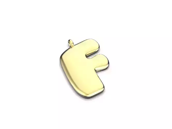 letter F puffy design for jewelry 