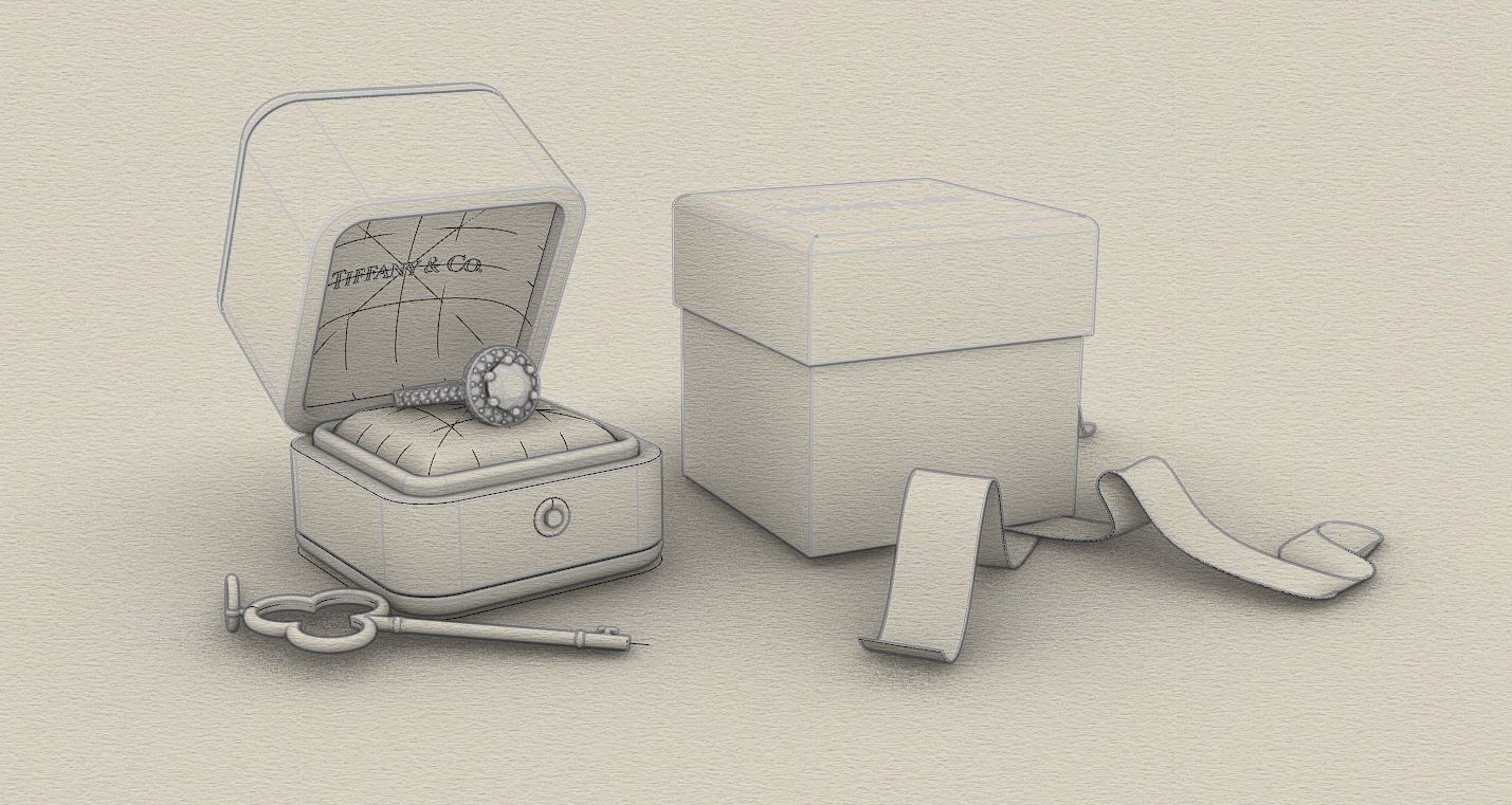 Tiffany jewellery box  3D model_6