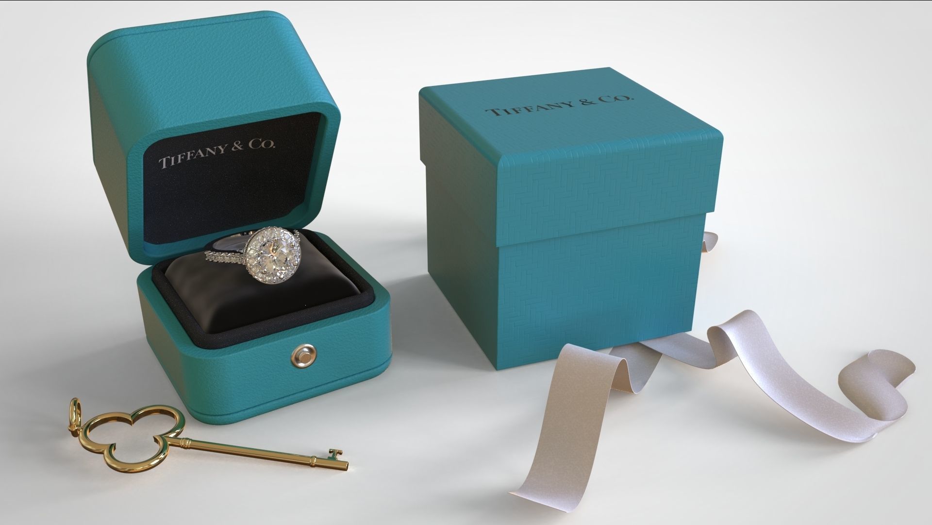 Tiffany jewellery box  3D model_2